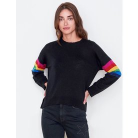 Sundry Sundry Rainbow Arm Stripe Crew