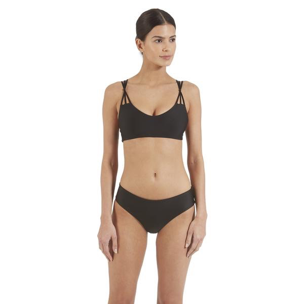 Mikoh Hanalei Cutout Knot Detail Boyshort Bikini Bottom Sunrise