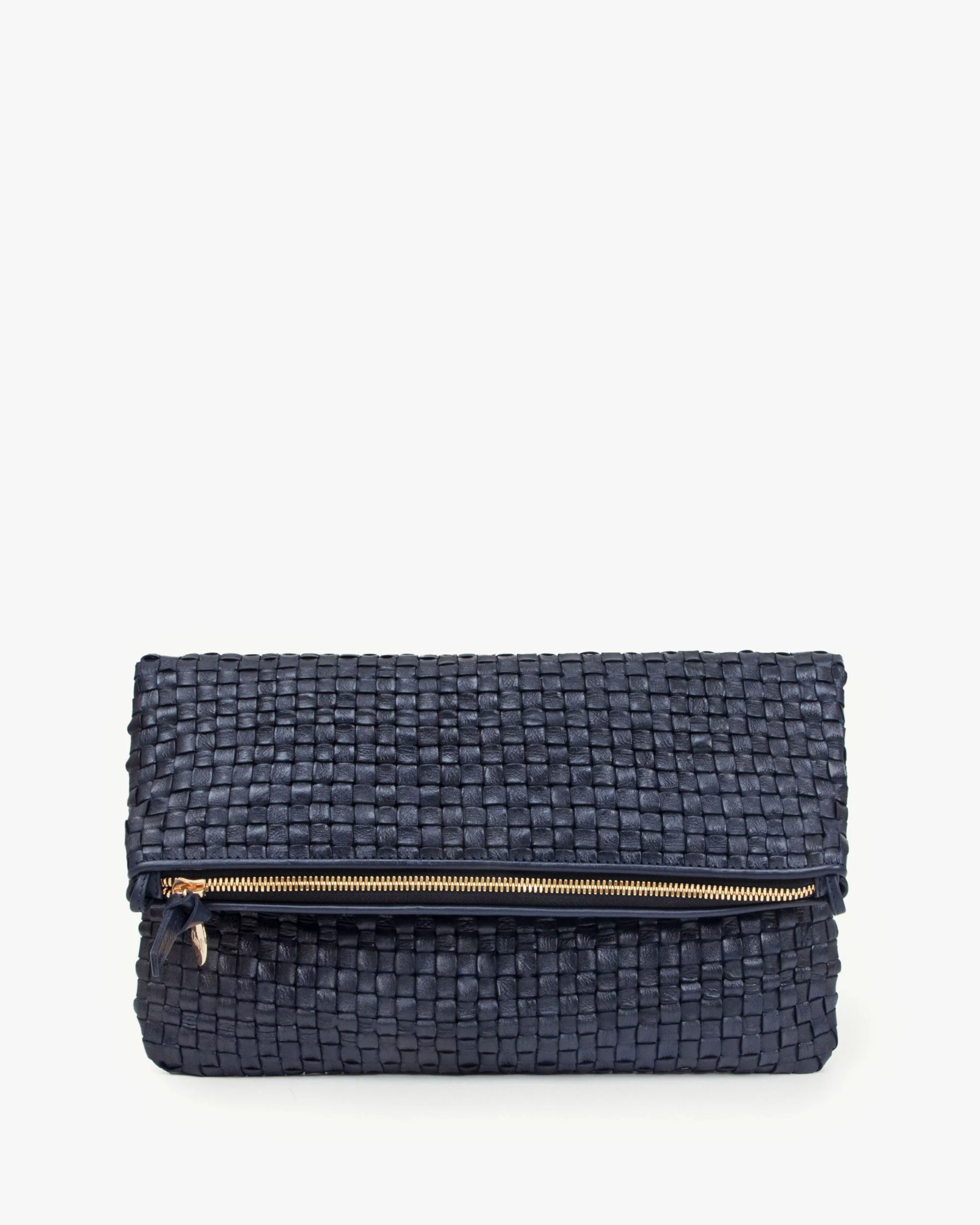 Clare V. Foldover Clutch w/ Tabs-Woven Checker Twilight