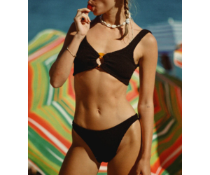 Hunza G Julia Bikini Crinkle Black - I Heart Hanalei Beach