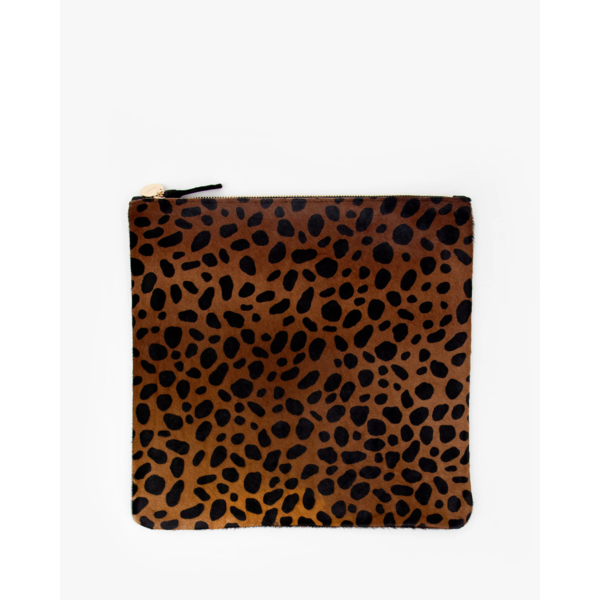 Clare Vivier Clare V Leopard Flat Haircalf Clutch, $245