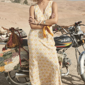 Spell Designs Spell Yellow Rose Bias Maxi Dress