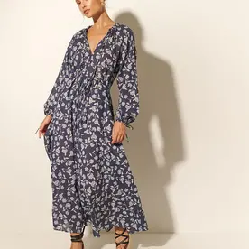 Kivari Kivari Jeanne Tie Front Midi Dress