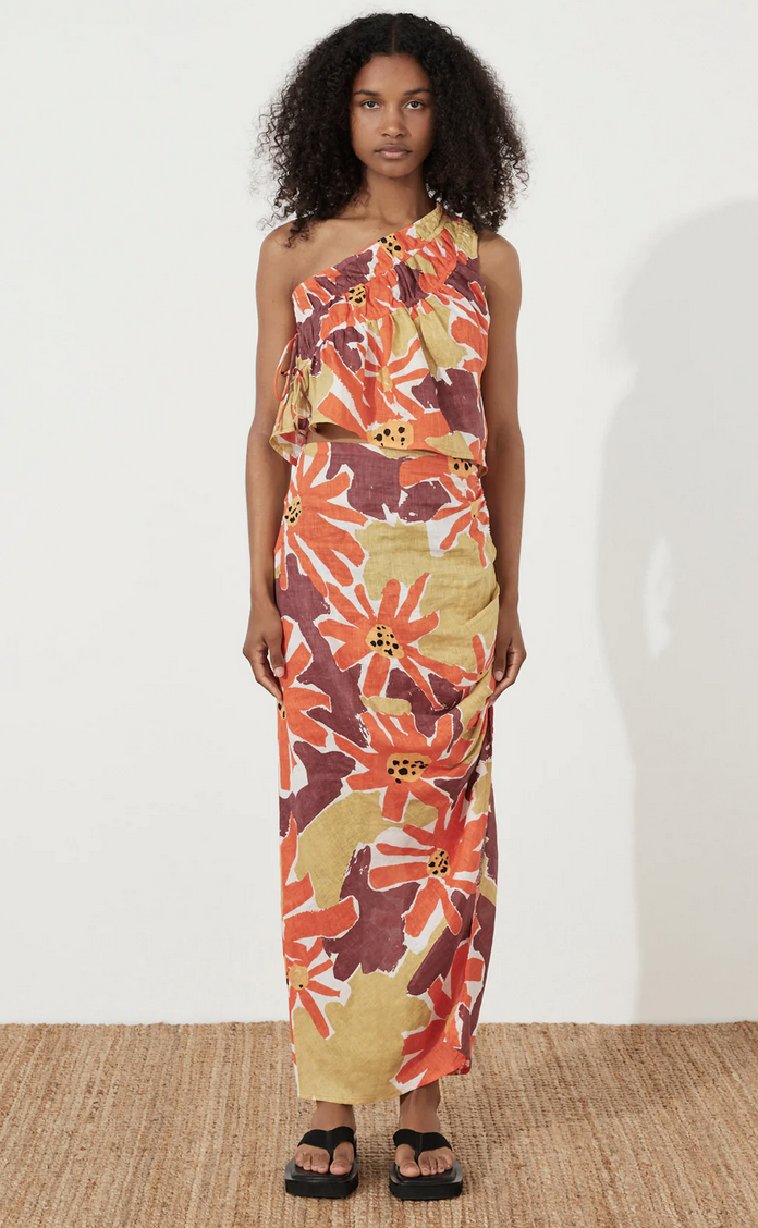 Zulu & Zephyr Zulu & Zephyr Rouched Linen Top - I Heart Hanalei