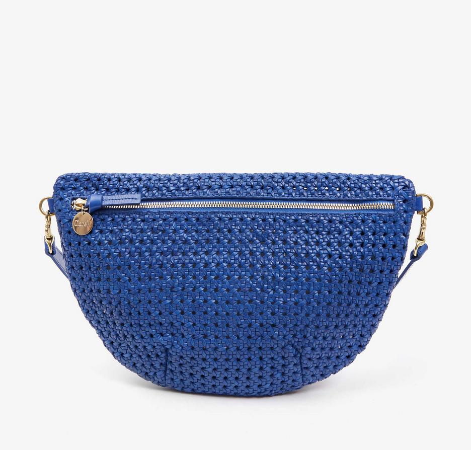 Clare Vivier Clare V. Grande Fanny Rattan Cobalt