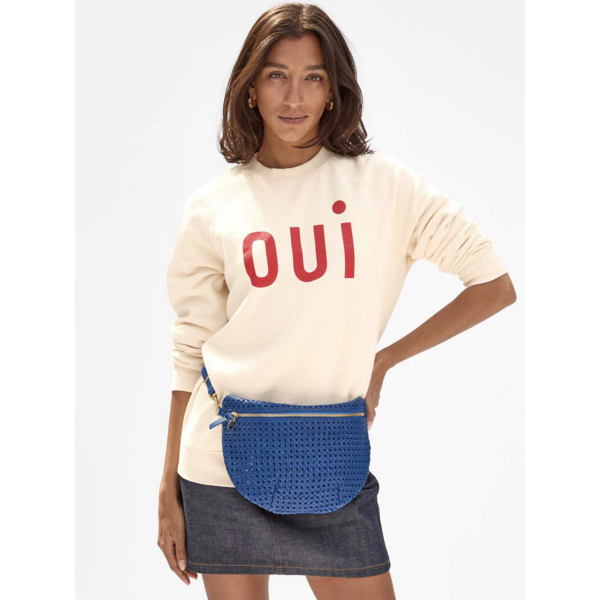 Clare Vivier Clare V. Grande Fanny Rattan Cobalt