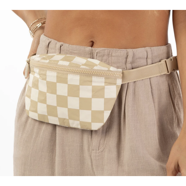 Aloha Collection Aloha Collection Checkmate Mini Hip Pack Creme/Dune