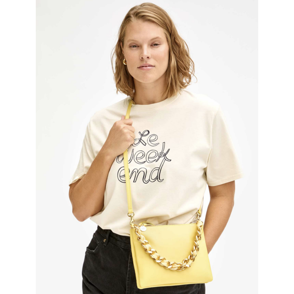 Clare Vivier Clare V. Shortie Strap -Grossgrain Curb Chain Butter