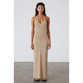 Zulu & Zephyr Zulu & Zephyr Camel Linen Blend Knit Dress