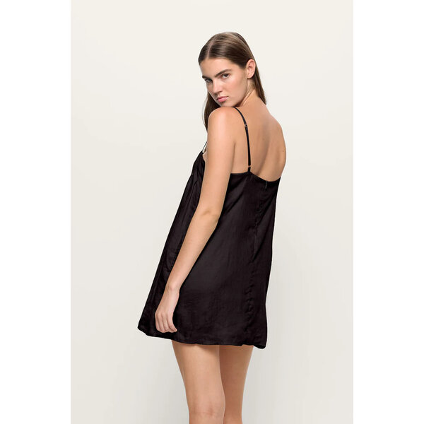 Mikoh Swimwear Mikoh Faye Linen Mini Dress w/ Square Neckline