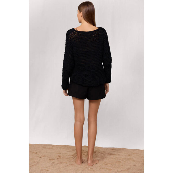 Mikoh Swimwear Mikoh Mehetia Knit Drop Shoulder Long Sleeve Top