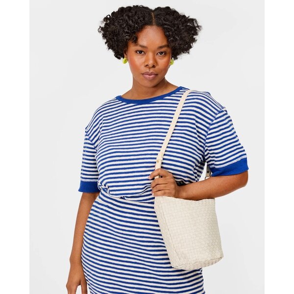 Clare Vivier Clare V. Petit Jeanne-Woven Checker-Cream