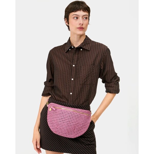 Clare Vivier Clare V. Grande Fanny -Rattan -Wild Thistle