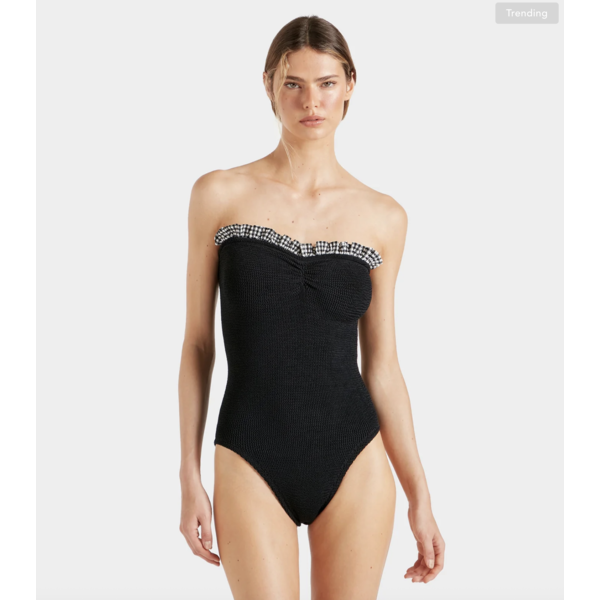 Hunza G Hunza G Dolly Swim Crincle Gingham Black