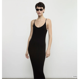 Enza Costa Enza Costa Silk Rib Lettuce Edge Dress