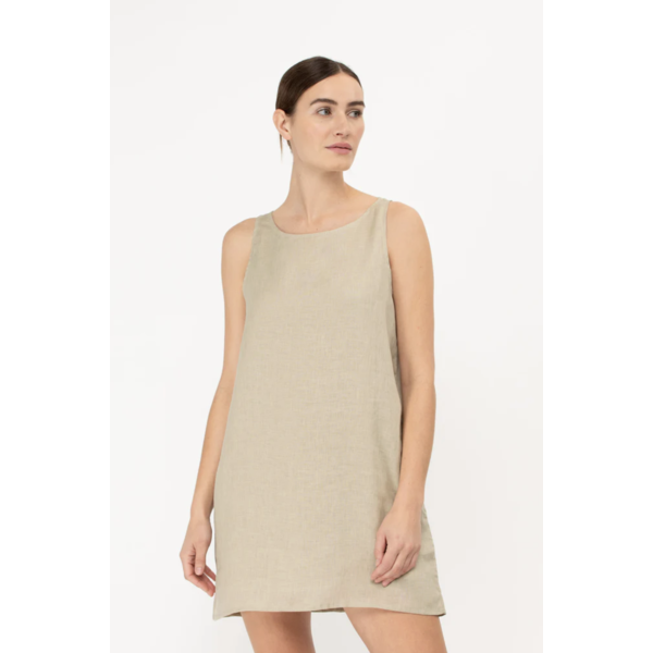 Mikoh Swimwear Mikoh Cabane Linen Dress with High Neck