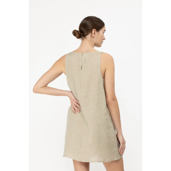 Mikoh Swimwear Mikoh Cabane Linen Dress with High Neck