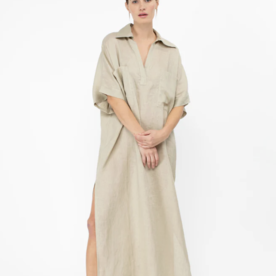 Mikoh Swimwear Mikoh Nihi Collared SS Linen Maxi Dress