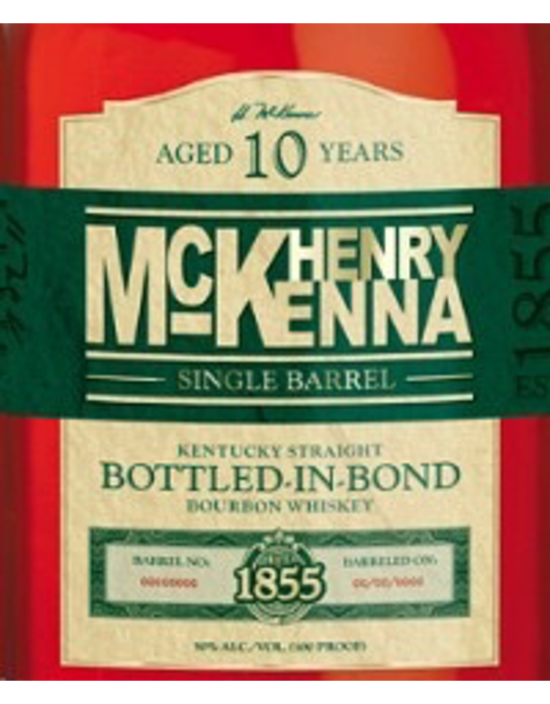 Bourbon Henry McKenna 10yr Single Barrel Bourbon Bottled-in-Bond 100pf 750ml