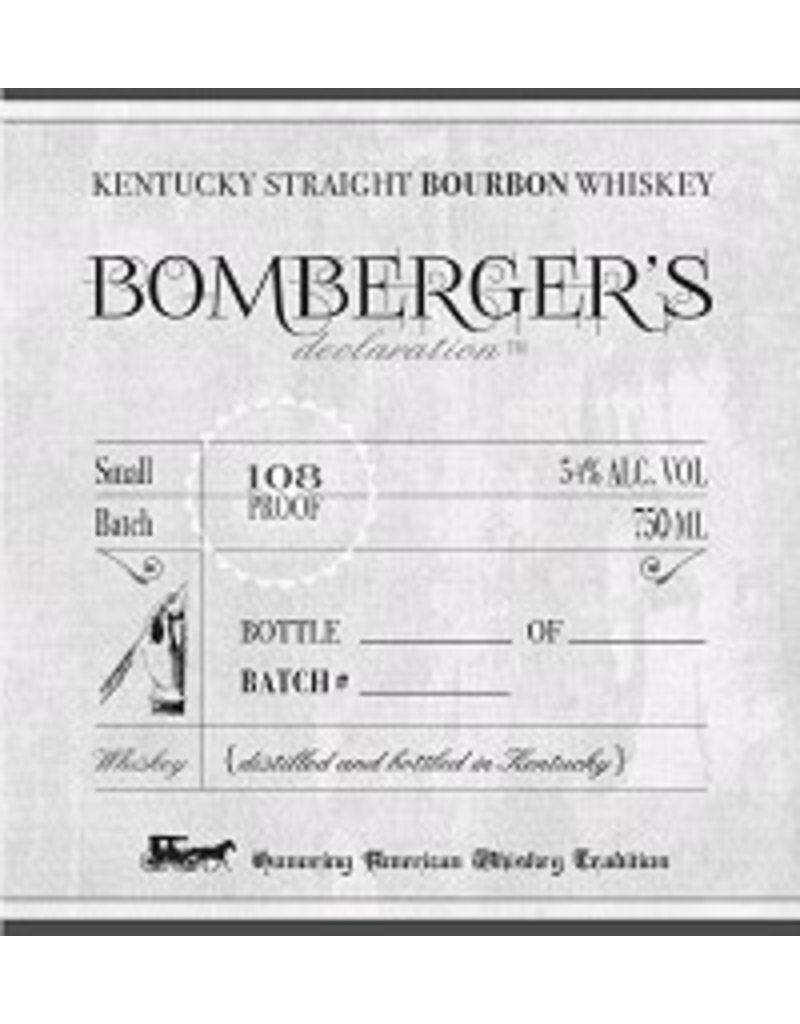 Bourbon SALE $199.99 Bomberger’s Declaration Kentucky Straight Bourbon Whiskey 2022/2023/2024 Release 750ml