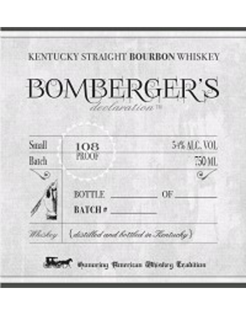 Bourbon Whiskey Bomberger’s Declaration Kentucky Straight Bourbon Whiskey 2020/2023 Release 750ml