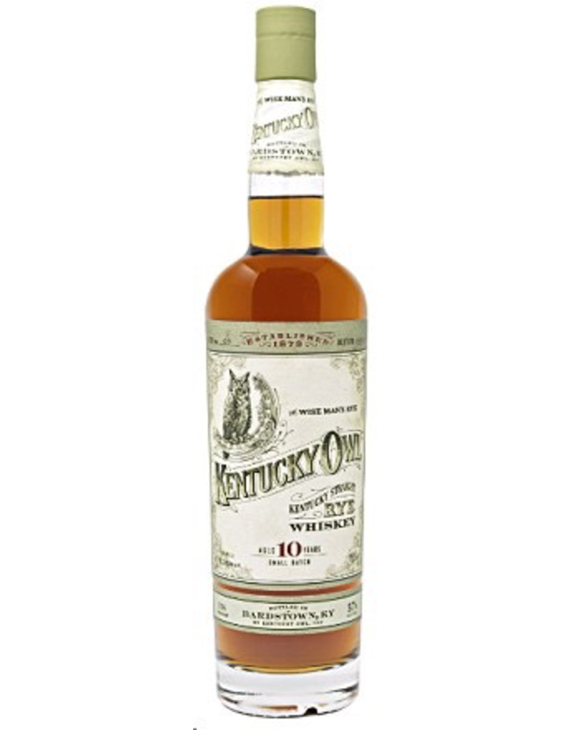 Bourbon Whiskey Kentucky Owl Rye 10 year Old Batch #3, 114 proof 750ml REG $299.99