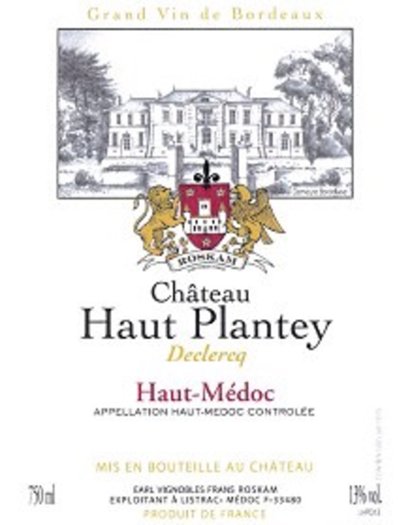 Bordeaux-Haut Medoc SALE Chateau Haut Plantey Declercq Haut Medoc 2015 750ml REG $29.99