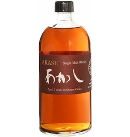 Japanese Whisky ON SALE $245.99 Akashi Single Malt Japanese Whisky 5yr Sherry Casks REG $299.99
