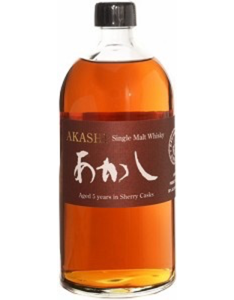 Japanese Whisky END OF BIN SALE  Akashi Single Malt Japanese Whisky 5yr Sherry Casks REG $299.99