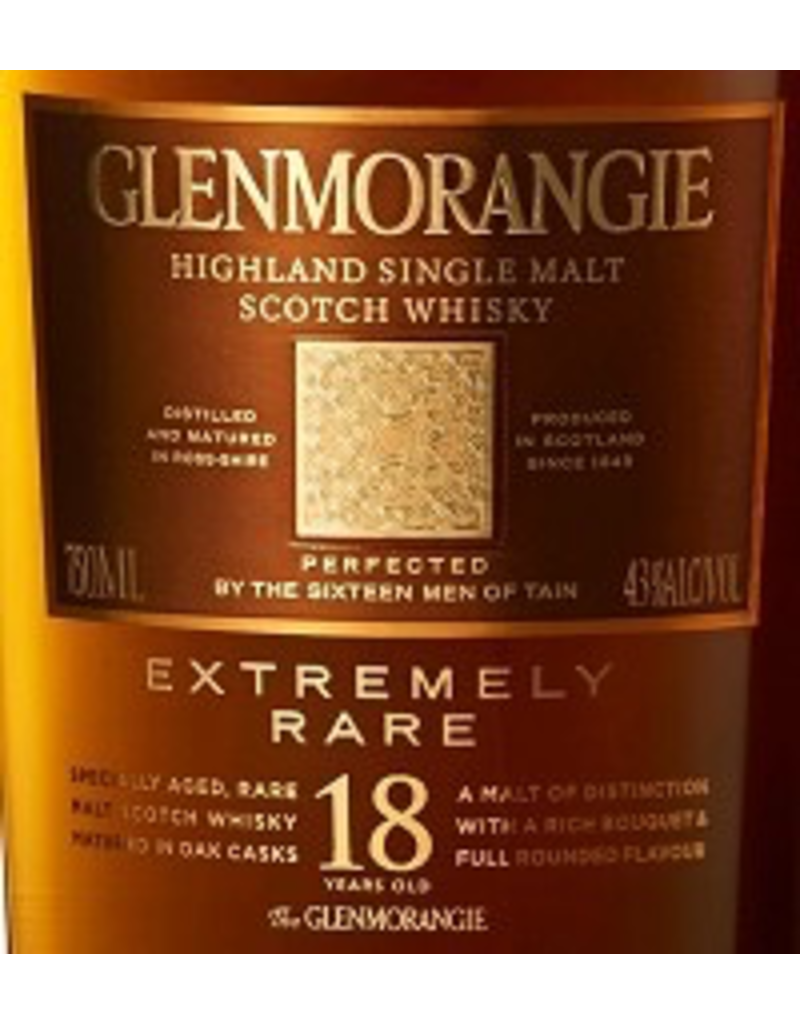 Single Malt Scotch Glenmorangie Extremely Rare Single Malt 18 Year Old Scotch 750ml