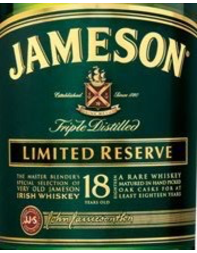 Irish Whiskey Jameson 18yr Old Limited Reserve Irish Whiskey 750ml