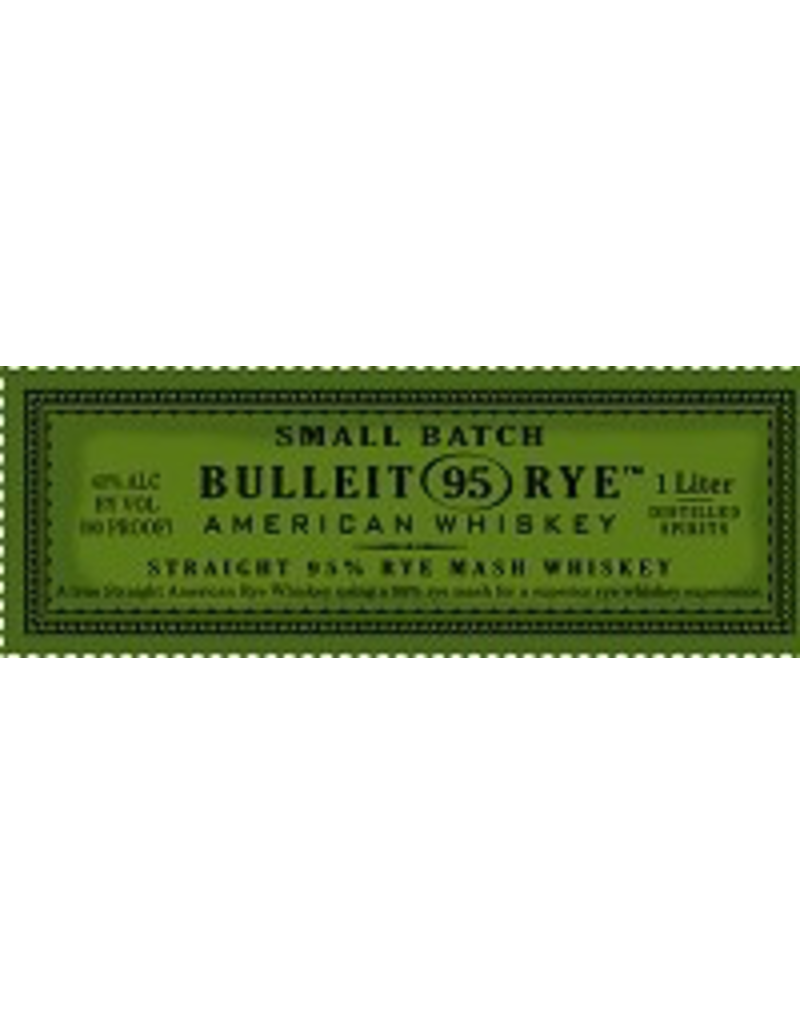 Rye Whiskey Bulleit 95 Rye Frontier Whiskey Straight American Rye Whiskey 95 proof  Liter