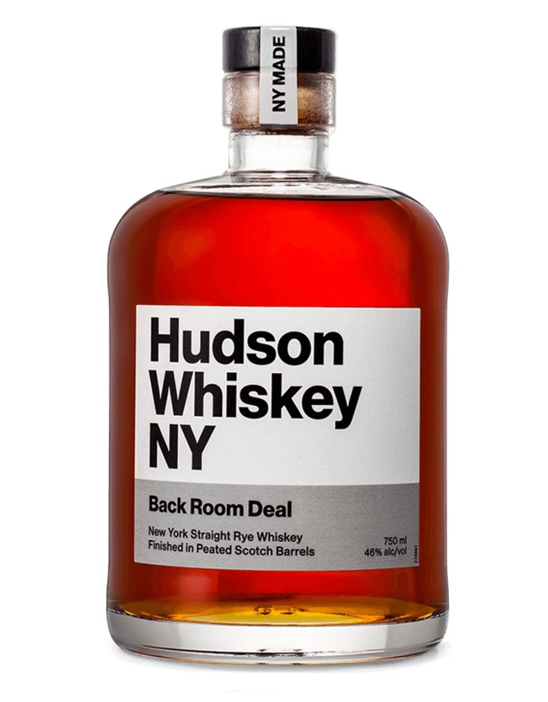 American Rye Whiskey Hudson Whiskey NY Back Room Deal Straight Rye Whiskey Peeted Scotch Barrel Finished 750ml