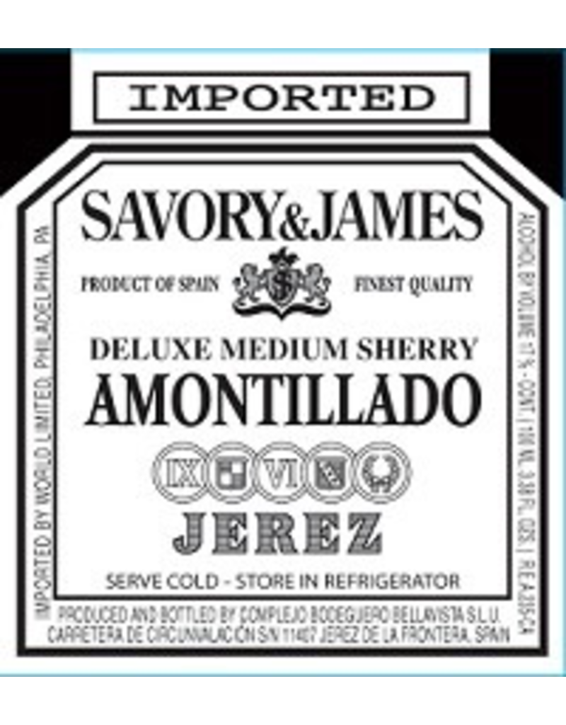 Sherry Savory & James Amontillado Medium Dry Sherry 750ml
