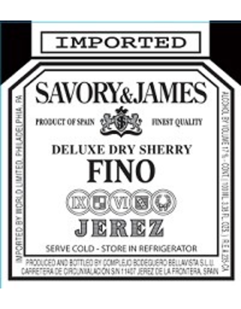 Sherry Savory & James Fino Sherry 750ml