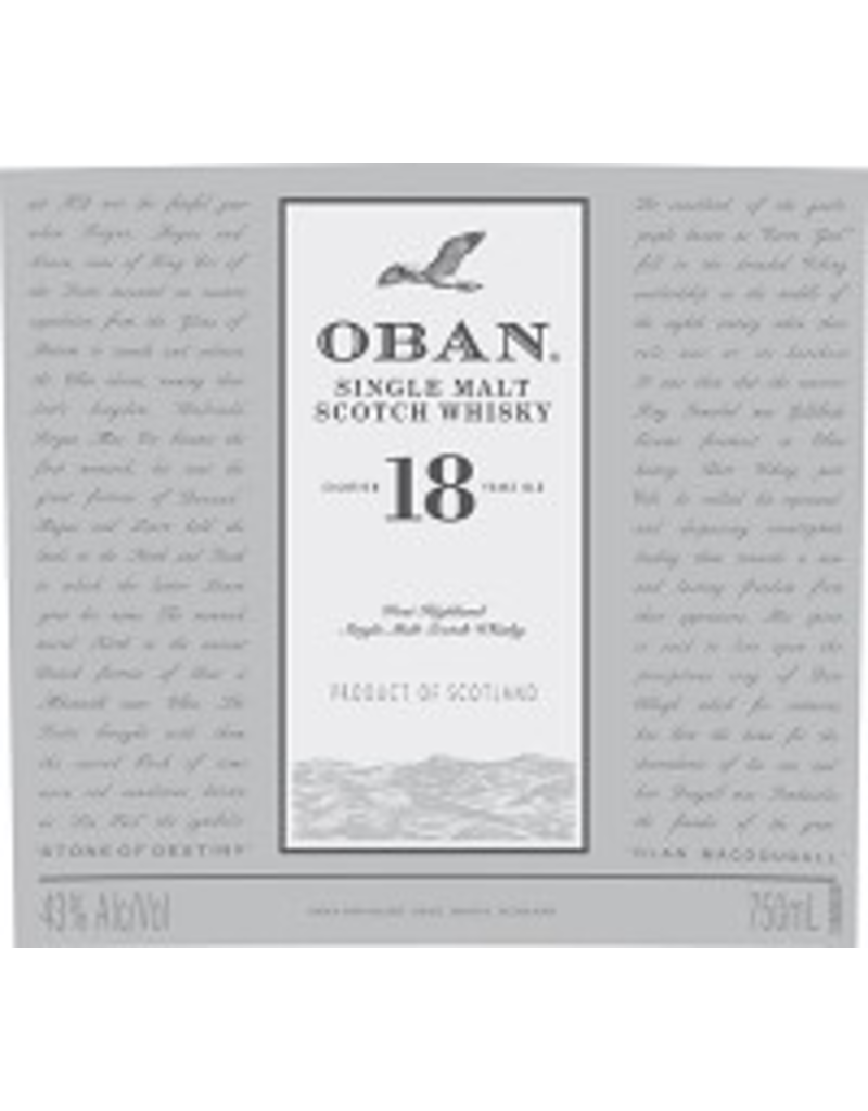 Single Malt Scotch Oban 18yr Single Malt Scotch Whisky 750ml