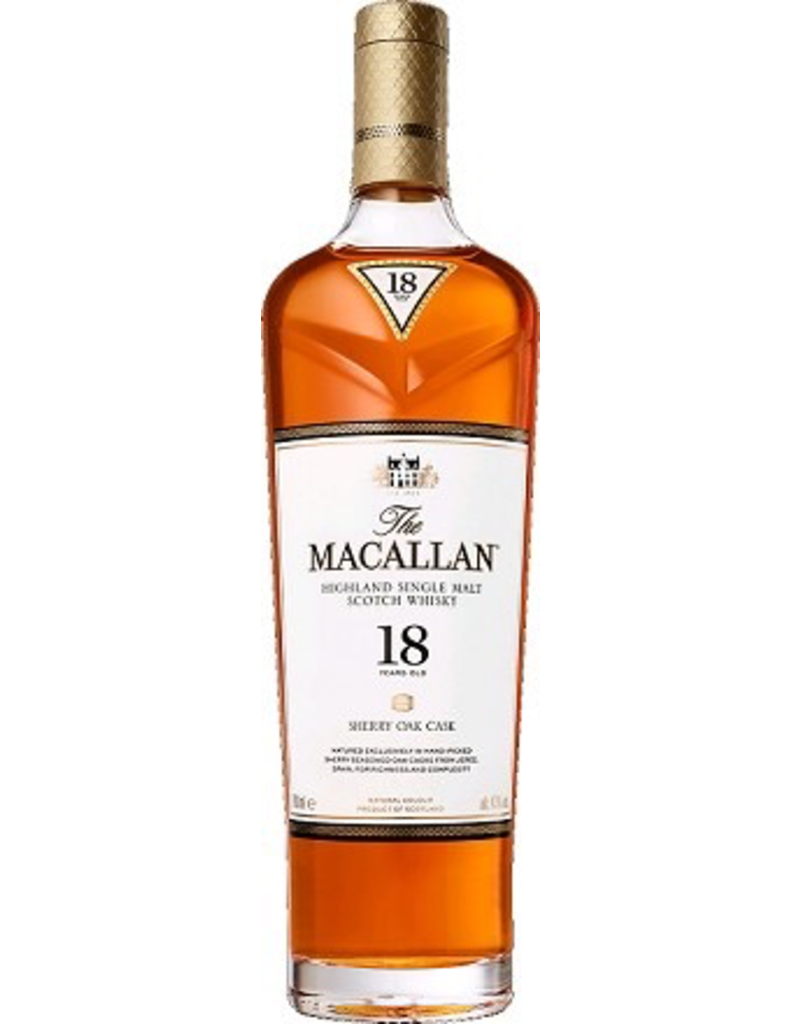 Single Malt Scotch Macallan 18 year old Sherry Oak Cask Single Malt Scotch 2022 release 750ml