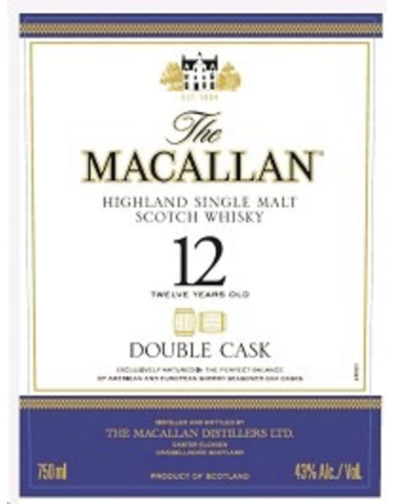 Single Malt Scotch Macallan Double Cask 12 Year Old Single Malt Scotch 750ml
