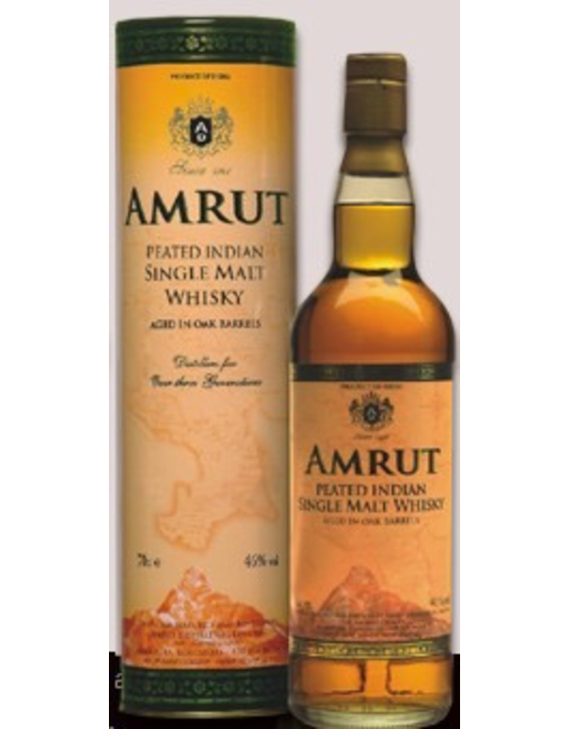 Indian Whisky Amrut Single Malt Whisky Peated India 750ml