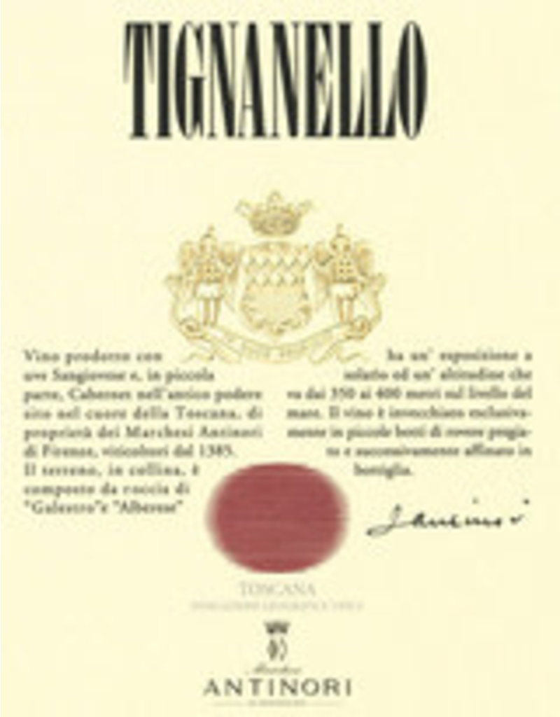 Tuscan Red SALE Antinori Tignanello 2018 REG $179.99