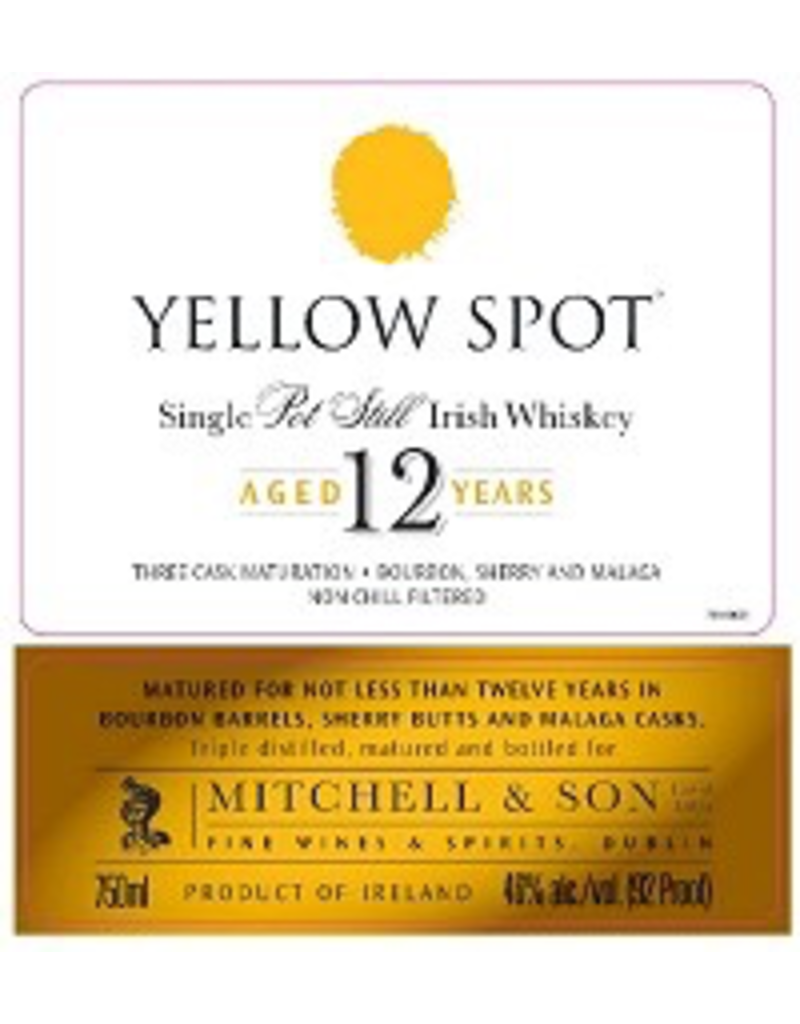 Irish Whiskey Yellow Spot Irish Whiskey 12 Year Old 750ml