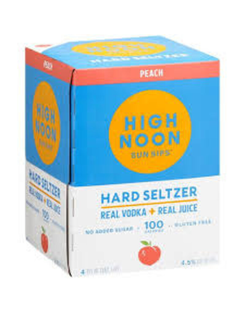 Seltzer High Noon 4 pack Peach Vodka & Soda  355ml cans