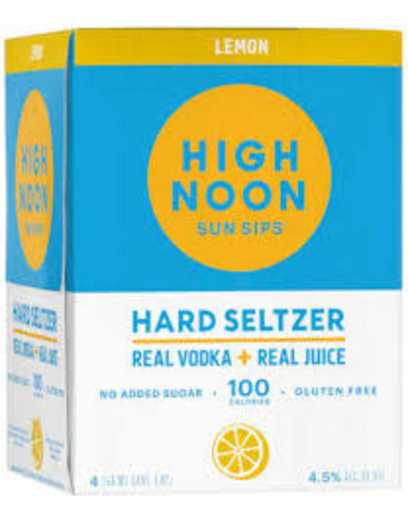 Seltzer High Noon Lemon 4 pack Vodka & Soda  355ml cans