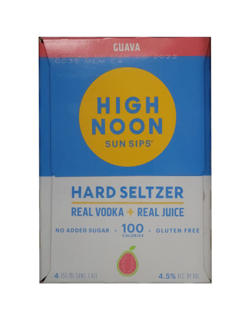 Seltzer High Noon 4 pack Guava Vodka & Soda  355ml cans