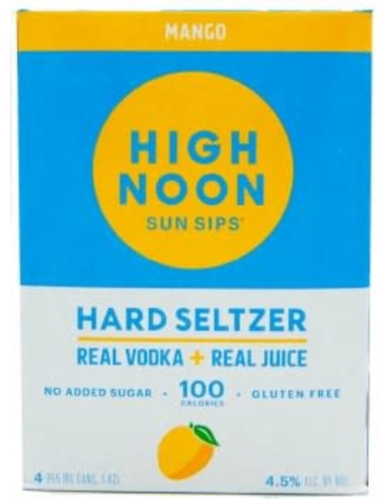 Seltzer High Noon 4 pack Mango Vodka & Soda  355ml cans