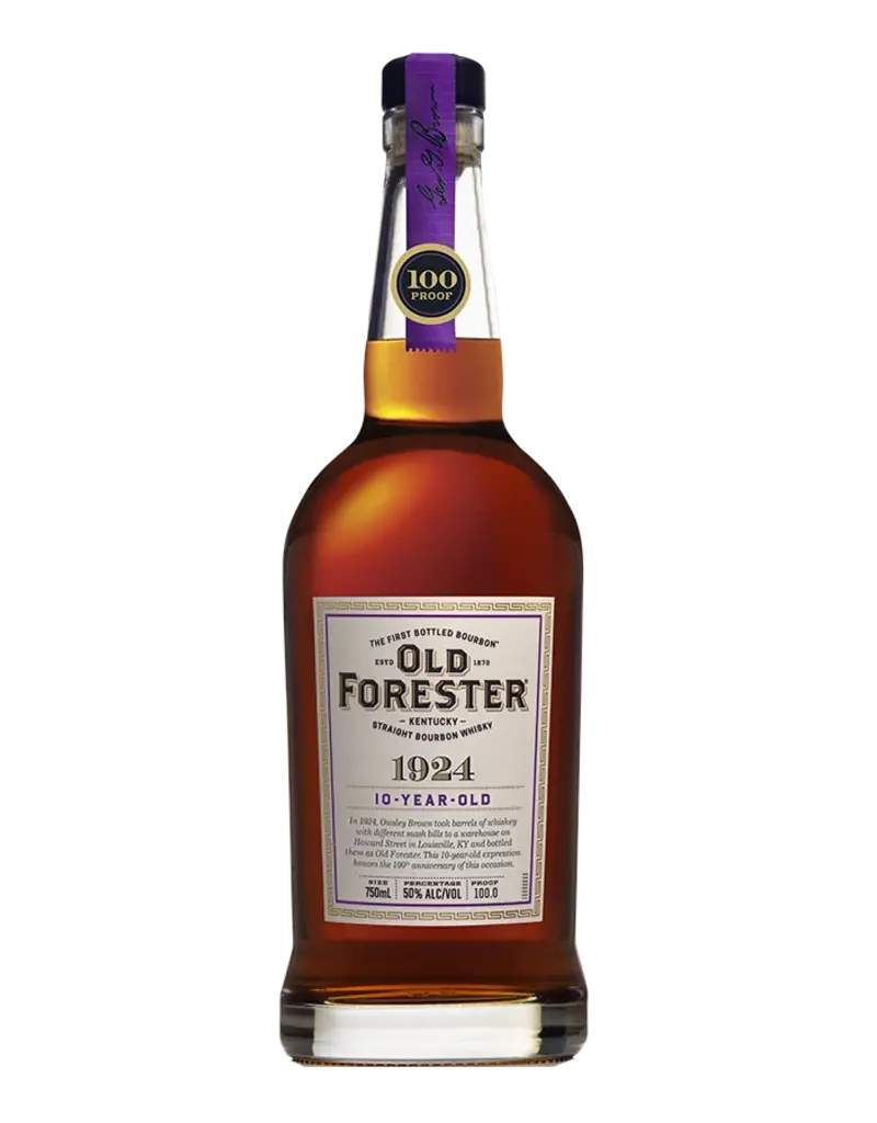 Bourbon Whiskey Old Forester 1924 10 Year Old Bourbon 100 Proof 750ml