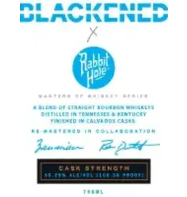 bourbon END OF BIN SALE Blackened X Rabbit Hole 750ml REG $199.99