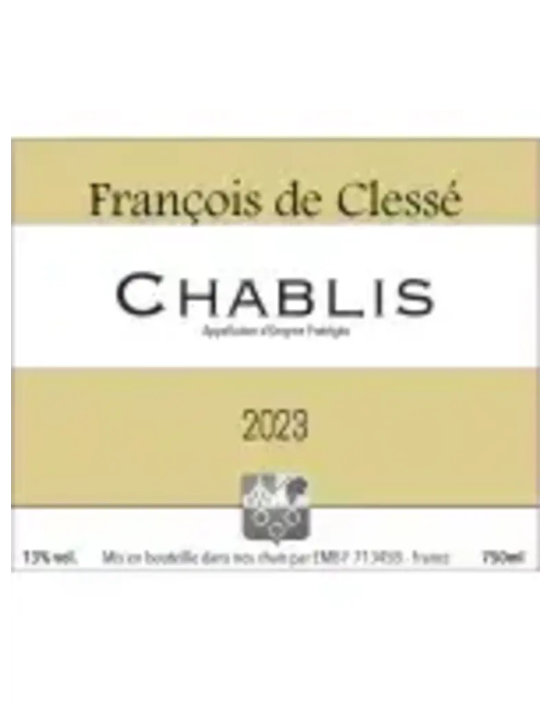 Chablis SALE $25.99 Francois de Clesse Chablis 2024 750ml