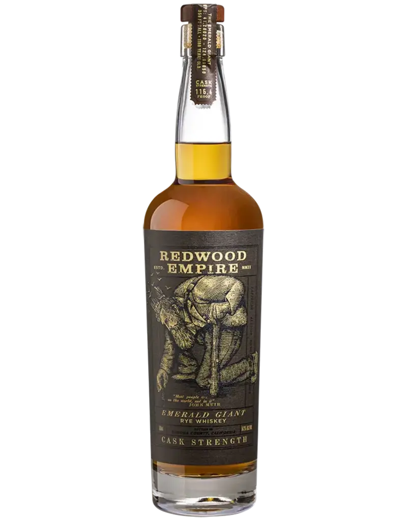 Rye Whiskey SALE $99.99 Redwood Empire Emerald Giant Cask Strength Rye 750ml Reg $199.99