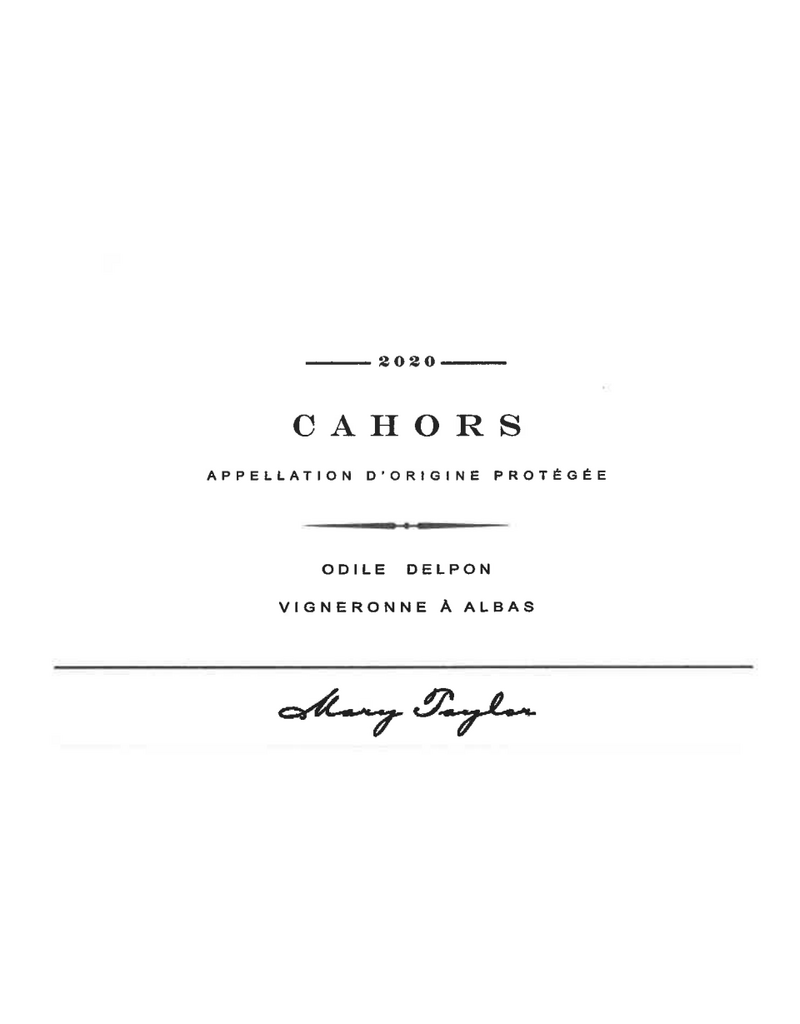 Malbec Mary Taylor Cahors Odile Delpon 2022 750ml